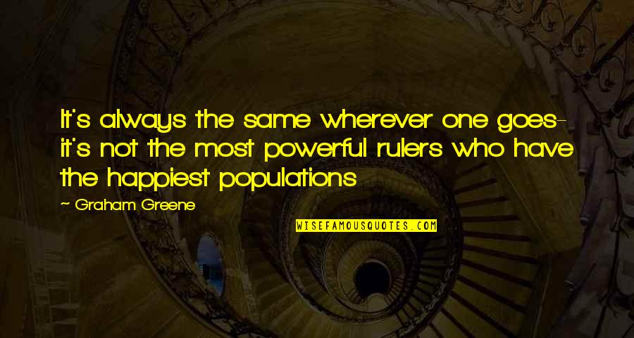 Greene Graham Quotes By Graham Greene: It's always the same wherever one goes- it's