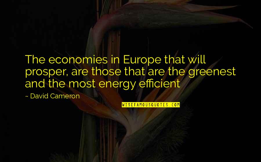 Greenest Quotes By David Cameron: The economies in Europe that will prosper, are Greenest Quotes By David Cameron: The economies in Europe that will prosper, are