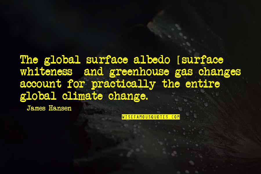Greenhouse Quotes By James Hansen: The global surface albedo [surface whiteness] and greenhouse