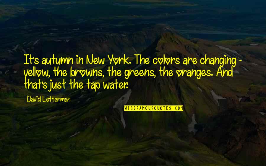 Greens Quotes By David Letterman: It's autumn in New York. The colors are