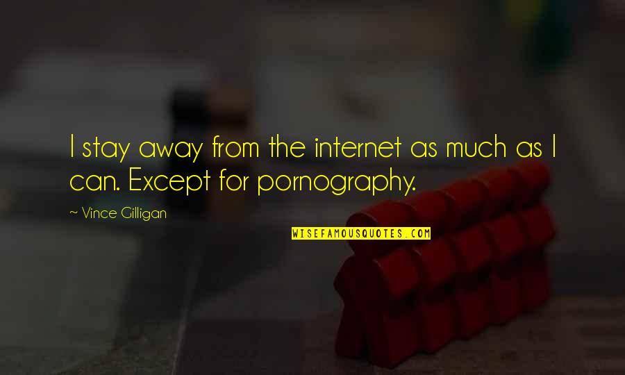 Greenspun Homepage Quotes By Vince Gilligan: I stay away from the internet as much