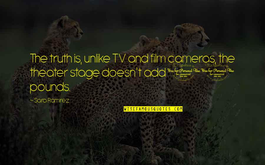 Greenways And Trails Quotes By Sara Ramirez: The truth is, unlike TV and film cameras,