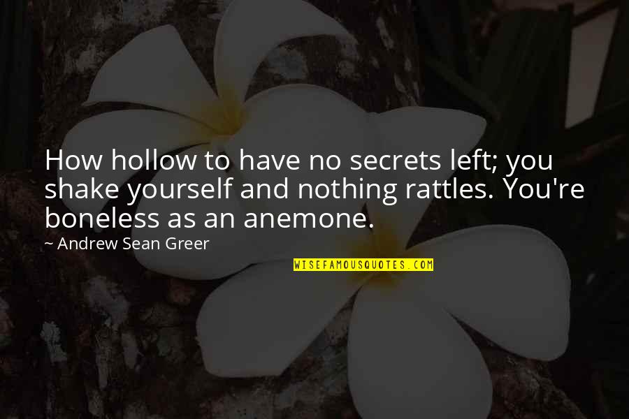 Greer Quotes By Andrew Sean Greer: How hollow to have no secrets left; you