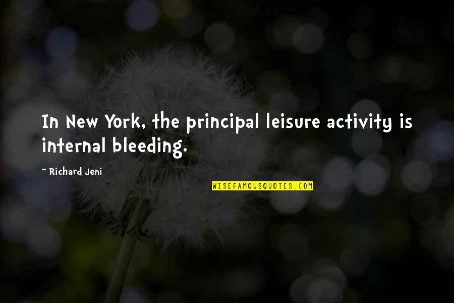 Greeted Wordlessly Crossword Quotes By Richard Jeni: In New York, the principal leisure activity is