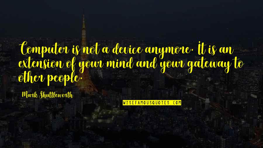 Greeting Good Evening Quotes By Mark Shuttleworth: Computer is not a device anymore. It is Greeting Good Evening Quotes By Mark Shuttleworth: Computer is not a device anymore. It is