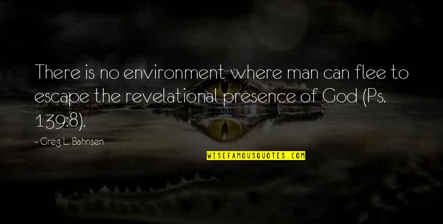 Greg Bahnsen Quotes By Greg L. Bahnsen: There is no environment where man can flee