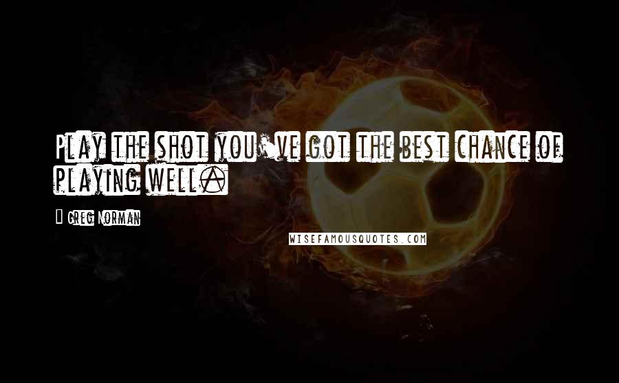 Greg Norman quotes: Play the shot you've got the best chance of playing well.