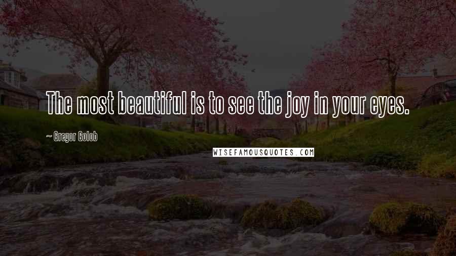 Gregor Golob quotes: The most beautiful is to see the joy in your eyes.