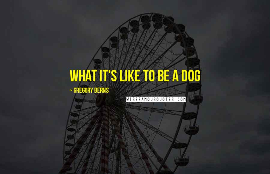 Gregory Berns quotes: What It's Like to Be a Dog