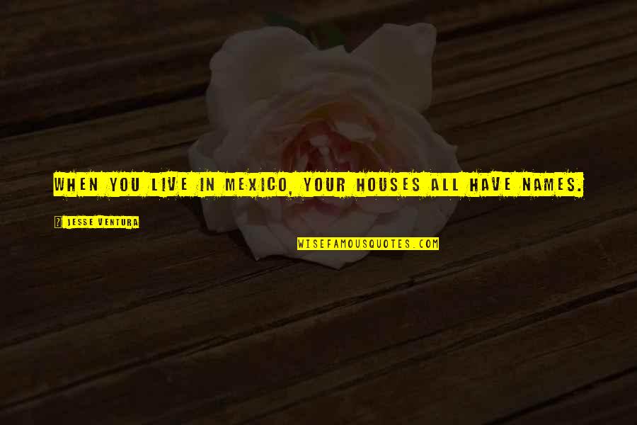 Gregory Corso Quotes By Jesse Ventura: When you live in Mexico, your houses all Gregory Corso Quotes By Jesse Ventura: When you live in Mexico, your houses all