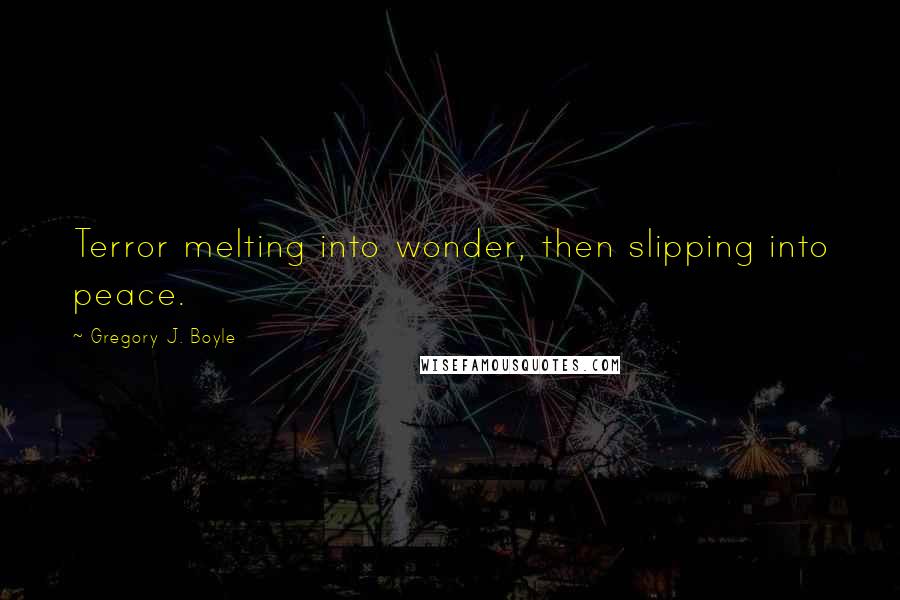 Gregory J. Boyle quotes: Terror melting into wonder, then slipping into peace.