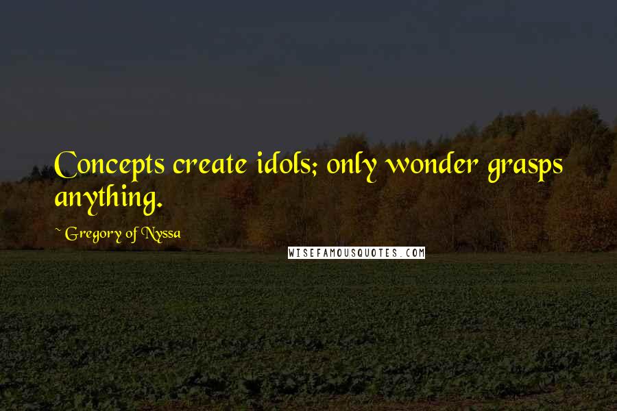 Gregory Of Nyssa quotes: Concepts create idols; only wonder grasps anything.