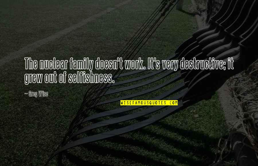 Greg's Quotes By Greg Wise: The nuclear family doesn't work. It's very destructive;