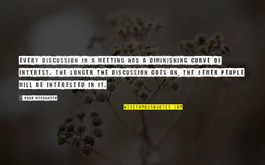 Grelen Quotes By Mark McCormack: Every discussion in a meeting has a diminishing