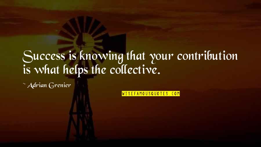 Grenier Quotes By Adrian Grenier: Success is knowing that your contribution is what