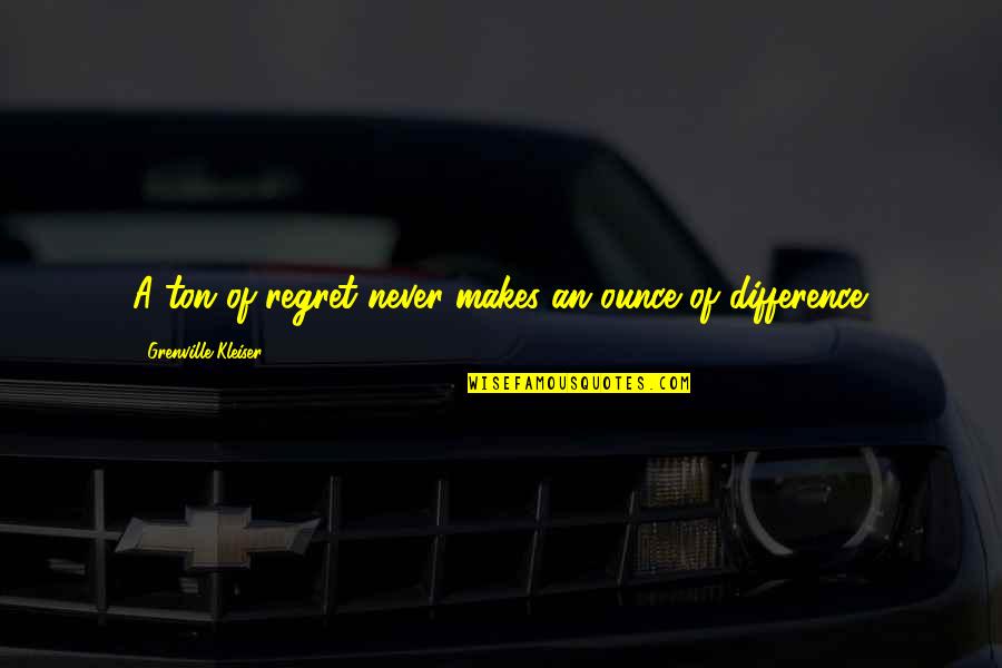 Grenville Quotes By Grenville Kleiser: A ton of regret never makes an ounce