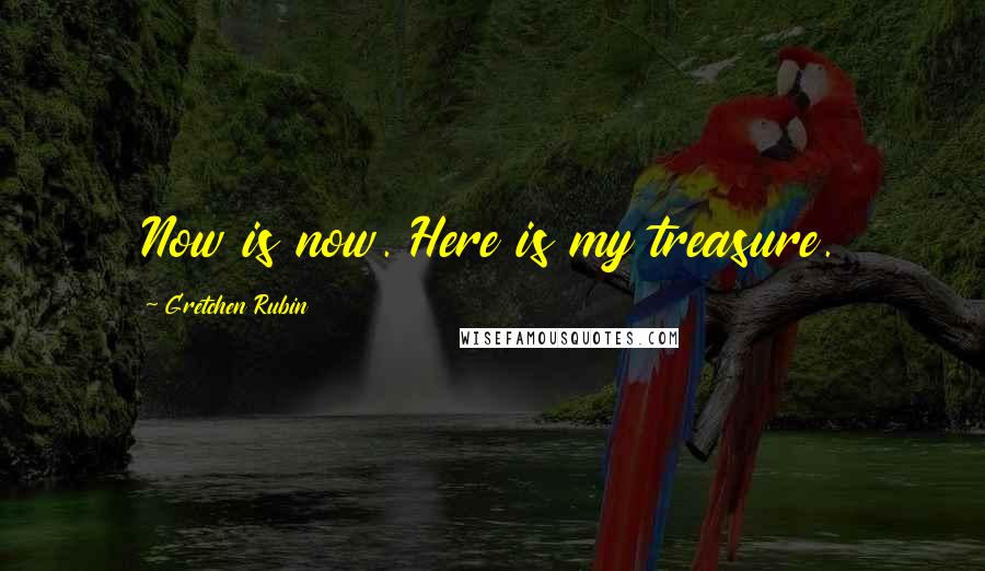 Gretchen Rubin quotes: Now is now. Here is my treasure.