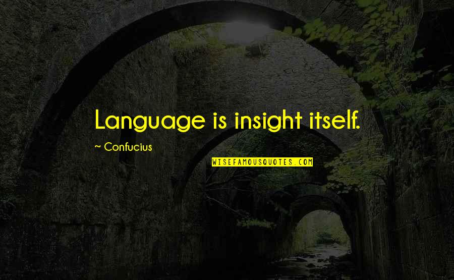 Grethe Barrett Quotes By Confucius: Language is insight itself.