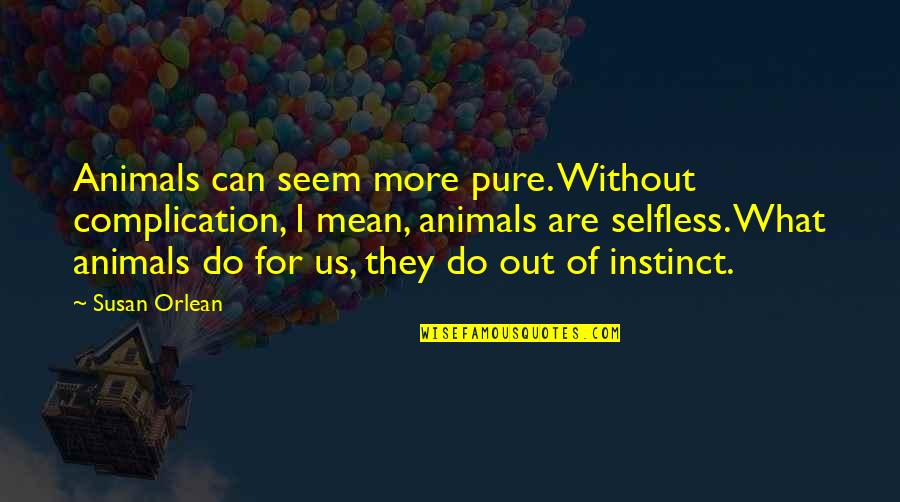 Gretina In English Quotes By Susan Orlean: Animals can seem more pure. Without complication, I