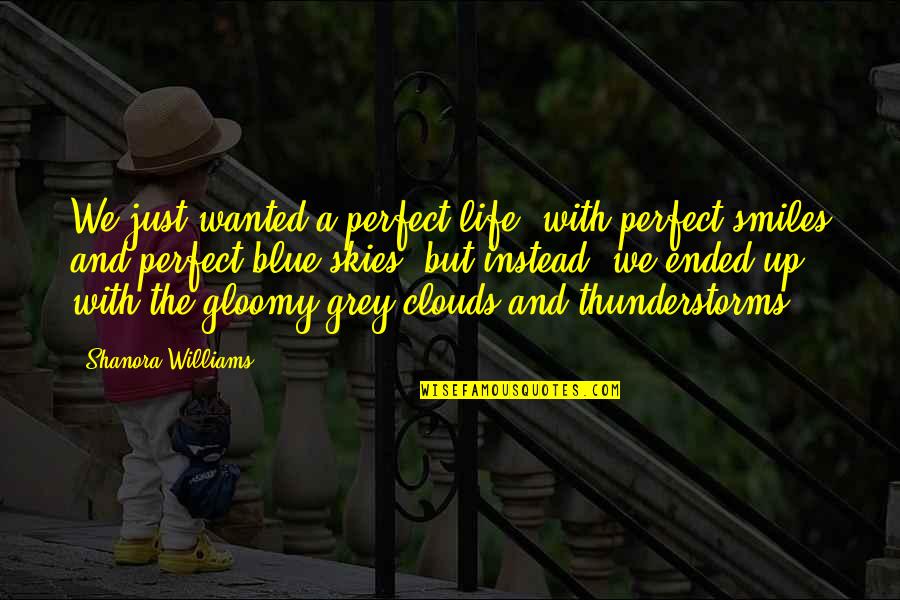 Grey Clouds Quotes By Shanora Williams: We just wanted a perfect life, with perfect