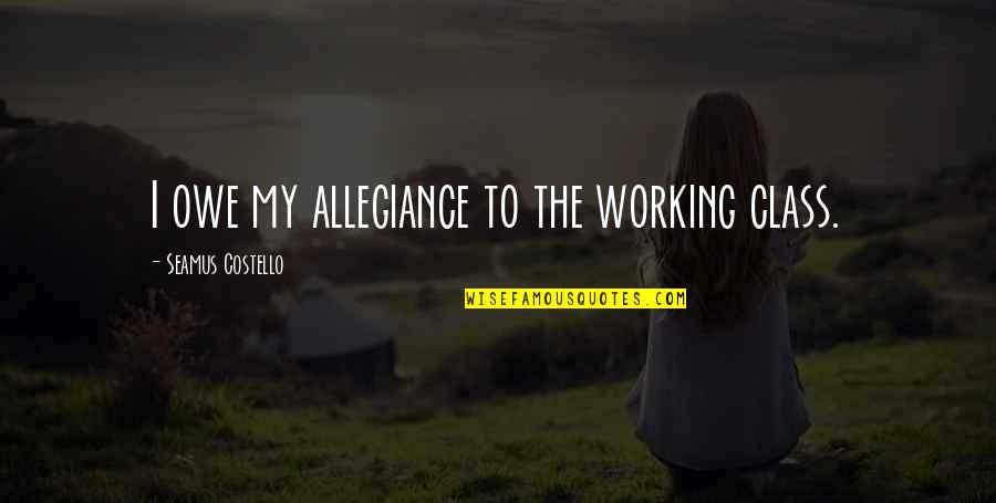 Grey Joggers Quotes By Seamus Costello: I owe my allegiance to the working class.