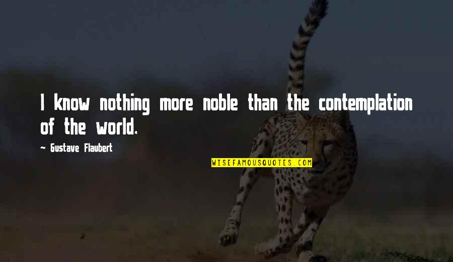 Grey Morality Quotes By Gustave Flaubert: I know nothing more noble than the contemplation