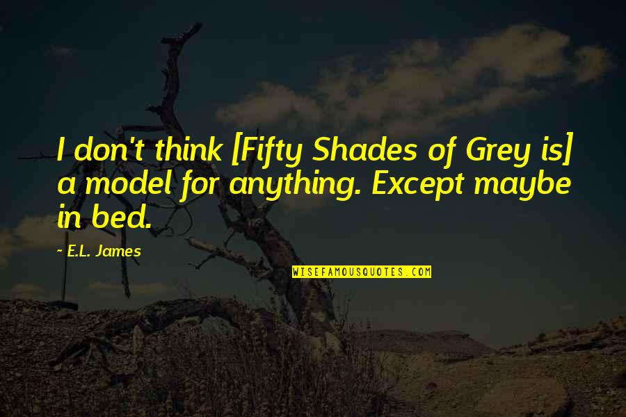 Grey Shade Quotes By E.L. James: I don't think [Fifty Shades of Grey is]