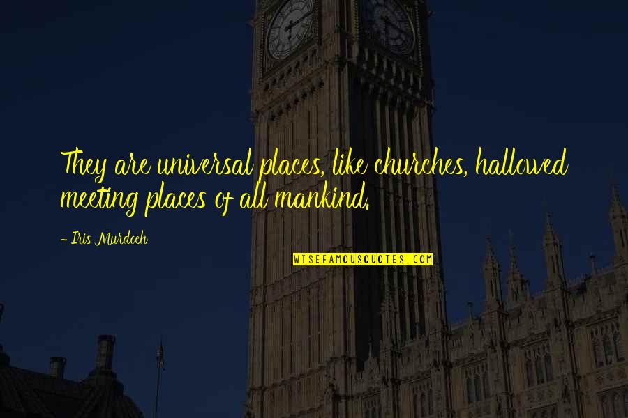 Greylock Quotes By Iris Murdoch: They are universal places, like churches, hallowed meeting