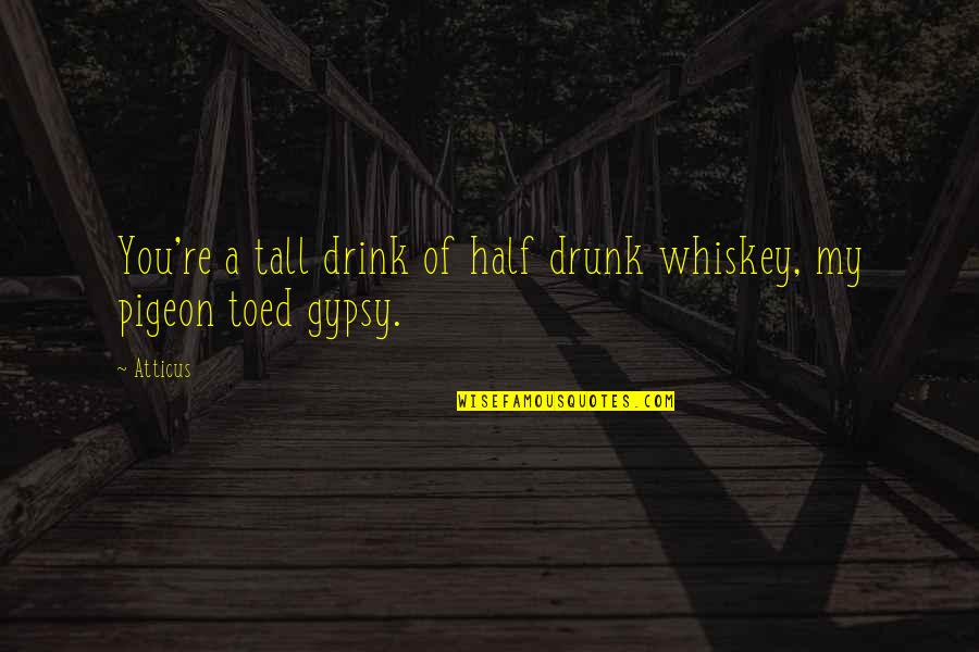 Greyskull Firearms Quotes By Atticus: You're a tall drink of half drunk whiskey,