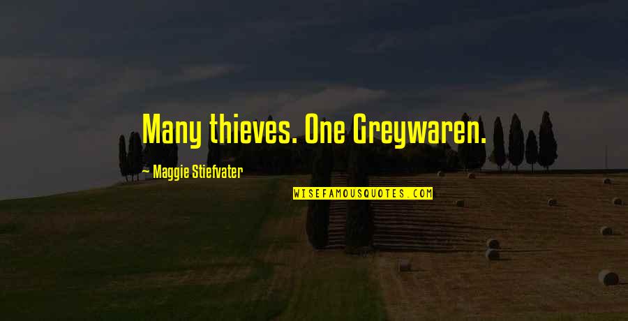 Greywaren Quotes By Maggie Stiefvater: Many thieves. One Greywaren.