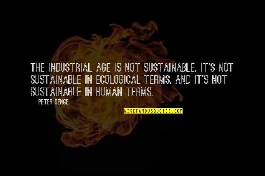 Grezzano Quotes By Peter Senge: The Industrial Age is not sustainable. It's not Grezzano Quotes By Peter Senge: The Industrial Age is not sustainable. It's not