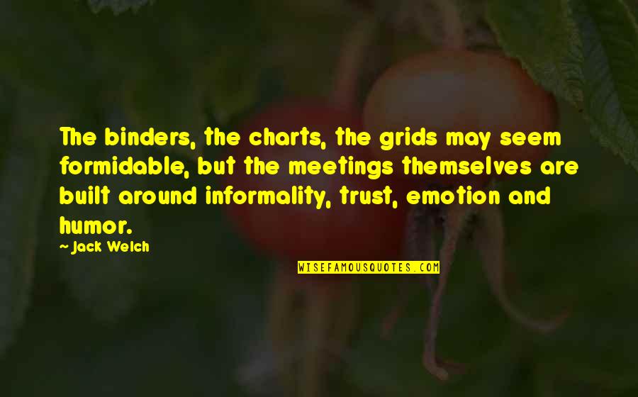 Grids Quotes By Jack Welch: The binders, the charts, the grids may seem