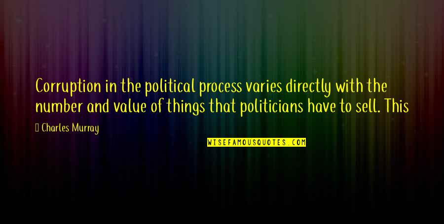 Grief And Acceptance Quotes By Charles Murray: Corruption in the political process varies directly with