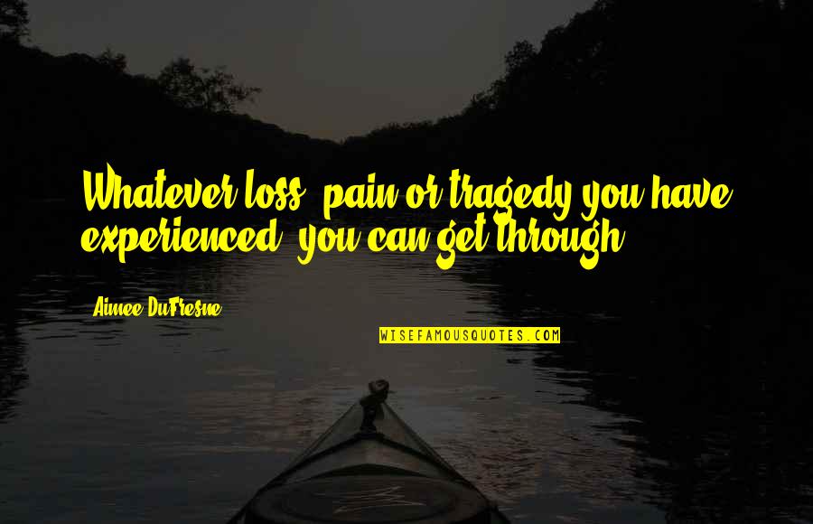 Grief And Pain Quotes By Aimee DuFresne: Whatever loss, pain or tragedy you have experienced,