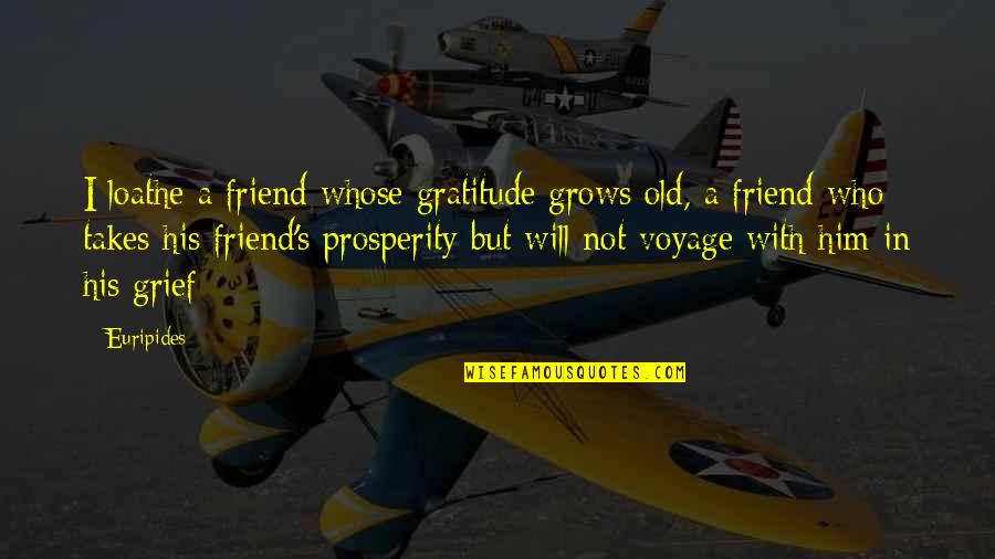 Grief For A Friend Quotes By Euripides: I loathe a friend whose gratitude grows old,