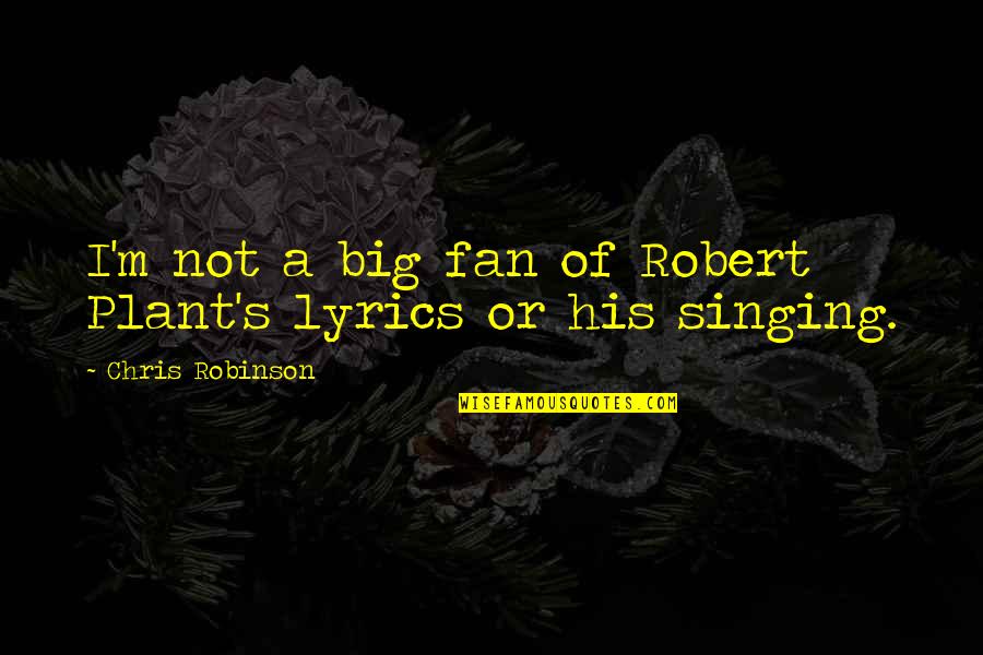 Grief Miscarriage Quotes By Chris Robinson: I'm not a big fan of Robert Plant's