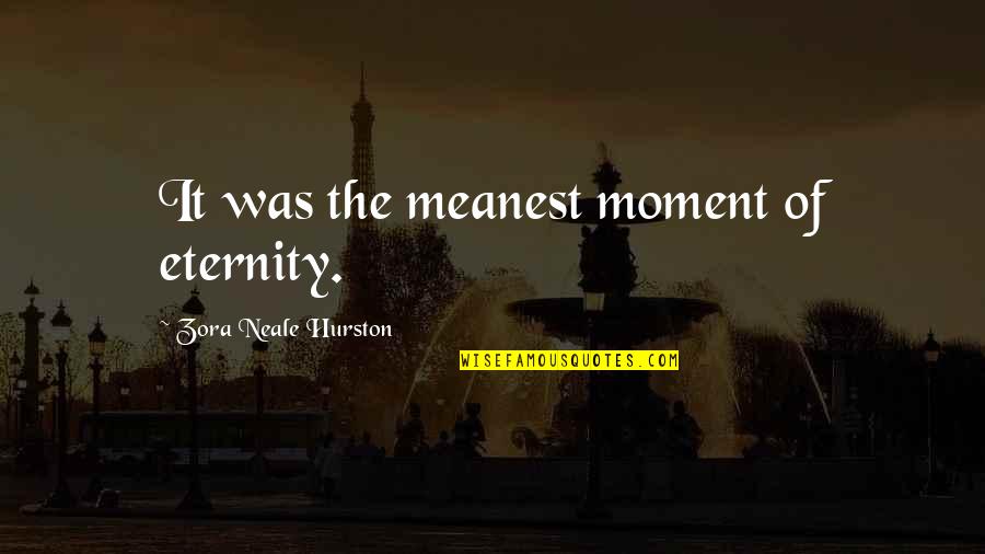 Grief Quotes By Zora Neale Hurston: It was the meanest moment of eternity.