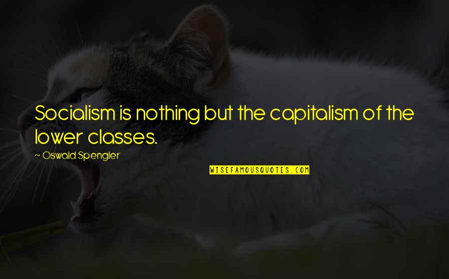 Grieving Loss Love Quotes By Oswald Spengler: Socialism is nothing but the capitalism of the