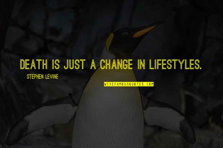 Grieving Over Death Quotes By Stephen Levine: Death is just a change in lifestyles.