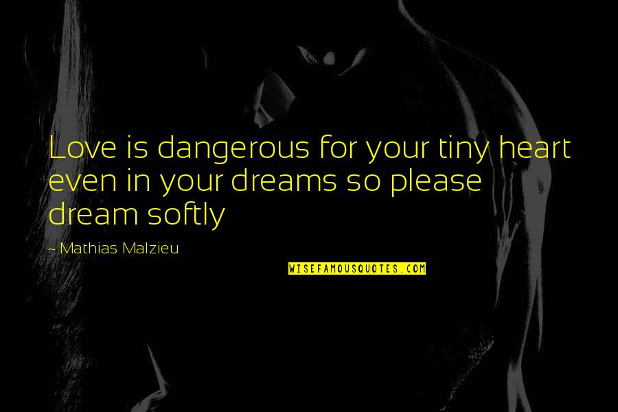 Grieving Your Mother Quotes By Mathias Malzieu: Love is dangerous for your tiny heart even