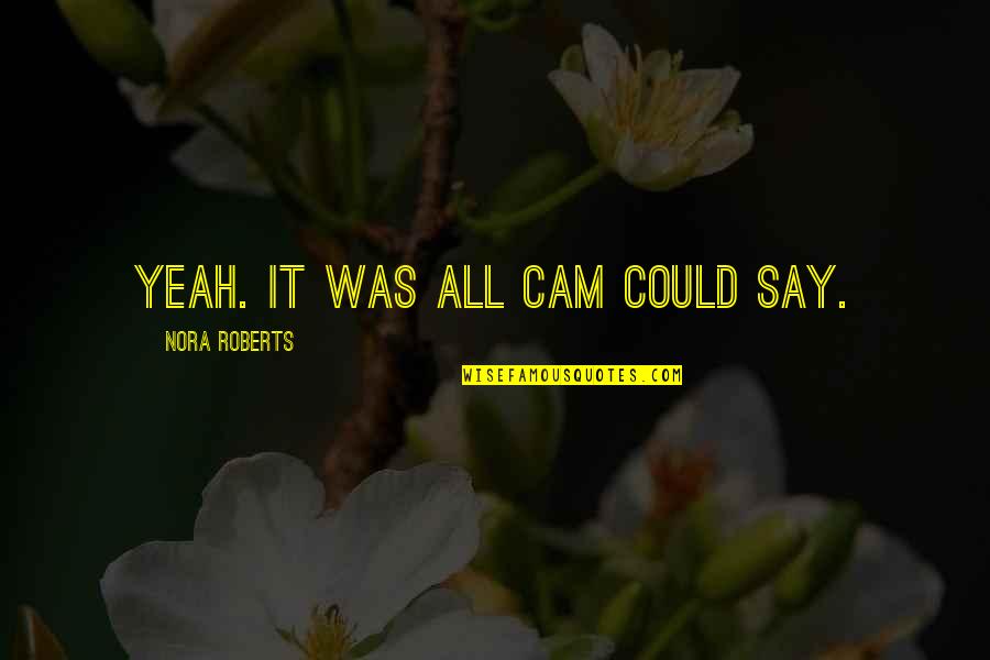 Griffin And Phoenix Memorable Quotes By Nora Roberts: Yeah. It was all Cam could say.