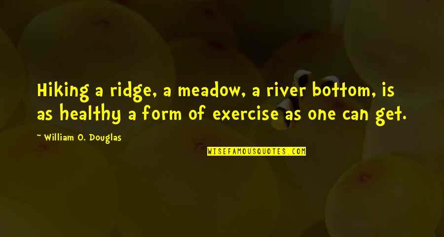 Griggio Gmp 300 Quotes By William O. Douglas: Hiking a ridge, a meadow, a river bottom, Griggio Gmp 300 Quotes By William O. Douglas: Hiking a ridge, a meadow, a river bottom,