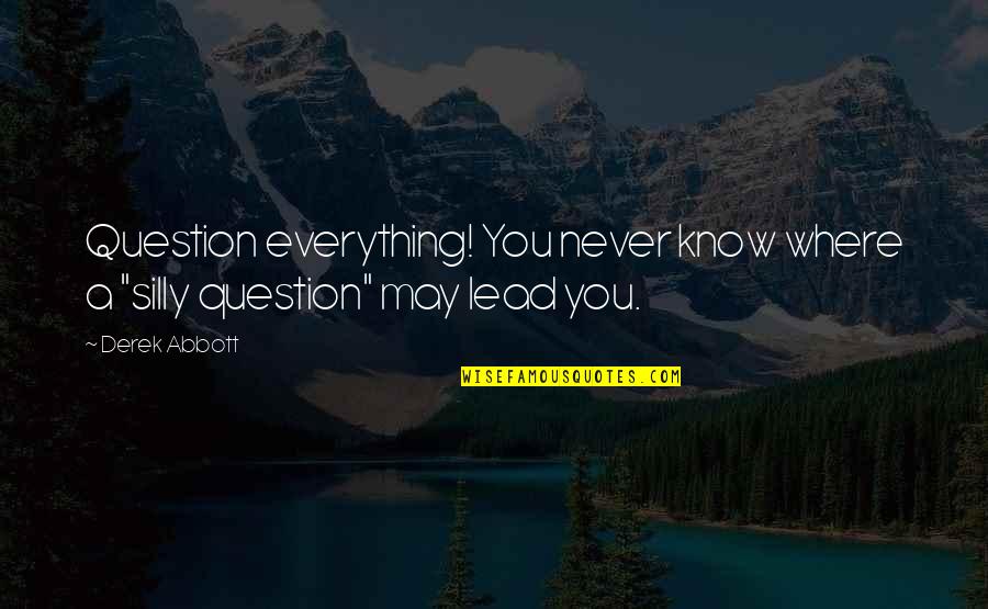 Grigore Vasiliu Quotes By Derek Abbott: Question everything! You never know where a "silly