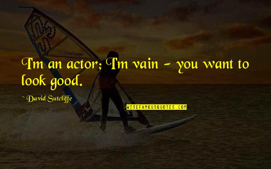 Grijpstra De Gier Quotes By David Sutcliffe: I'm an actor; I'm vain - you want