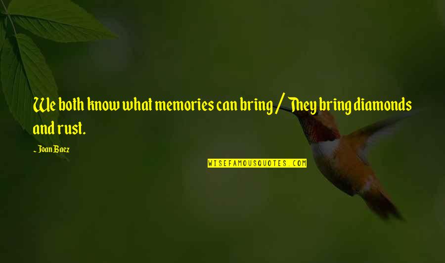 Grill Teeth Quotes By Joan Baez: We both know what memories can bring /