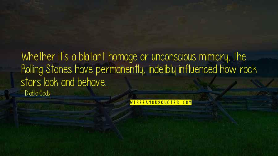 Grillen In De Oven Quotes By Diablo Cody: Whether it's a blatant homage or unconscious mimicry, Grillen In De Oven Quotes By Diablo Cody: Whether it's a blatant homage or unconscious mimicry,