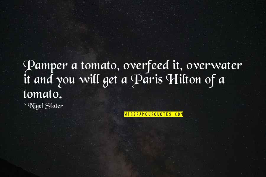 Grilles And Diffusers Quotes By Nigel Slater: Pamper a tomato, overfeed it, overwater it and Grilles And Diffusers Quotes By Nigel Slater: Pamper a tomato, overfeed it, overwater it and