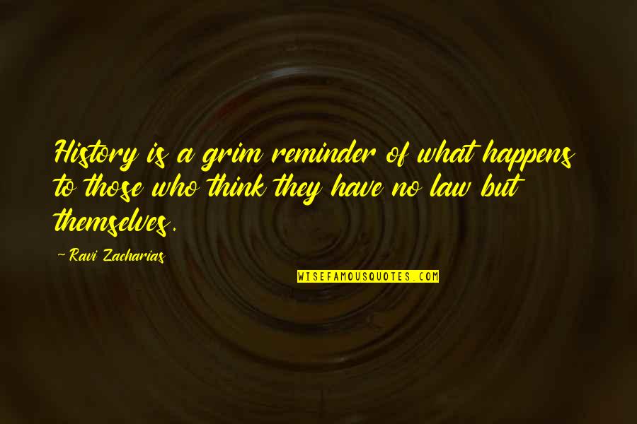 Grim Quotes By Ravi Zacharias: History is a grim reminder of what happens Grim Quotes By Ravi Zacharias: History is a grim reminder of what happens