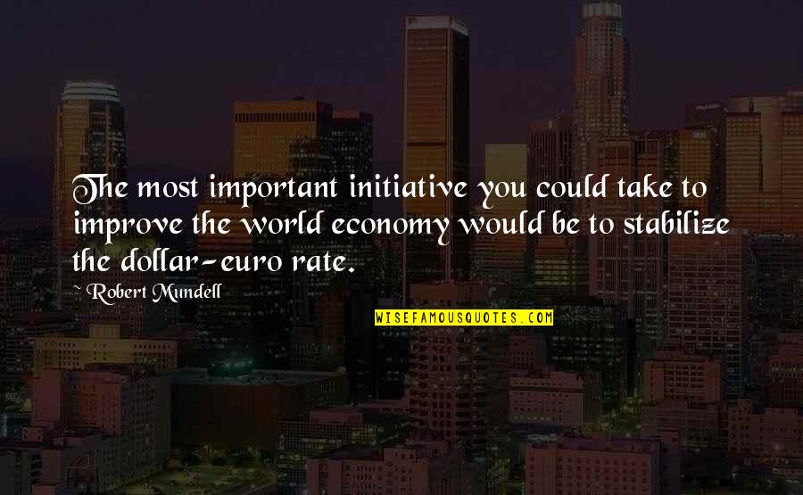 Grimace Mcdonalds Quotes By Robert Mundell: The most important initiative you could take to Grimace Mcdonalds Quotes By Robert Mundell: The most important initiative you could take to