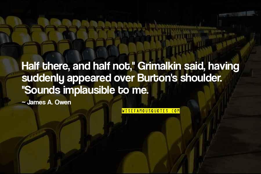 Grimalkin's Quotes By James A. Owen: Half there, and half not," Grimalkin said, having Grimalkin's Quotes By James A. Owen: Half there, and half not," Grimalkin said, having